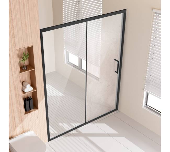 Pusiau berėmės dušo durys 1459-1499 x 1778 mm matinės juodos7
