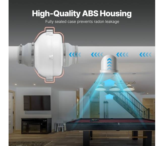 4–4,5" radono ventiliatorius, 380 CFM5