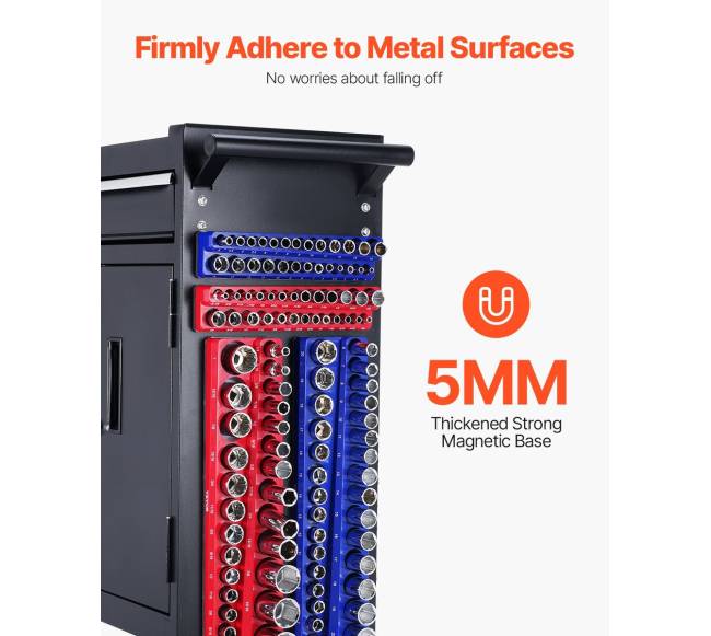 Magnetinis lizdų laikiklis 4 vnt. rinkinyje SAE ir metriniai2