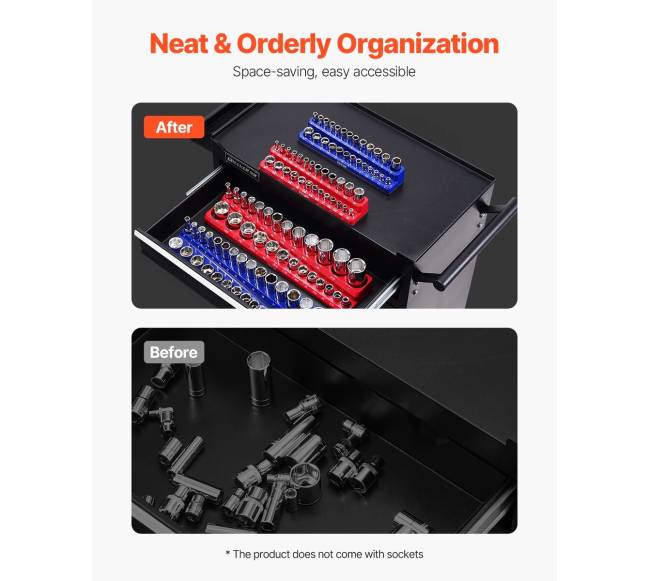 Magnetinis lizdų laikiklis 4 vnt. rinkinyje SAE ir metriniai3