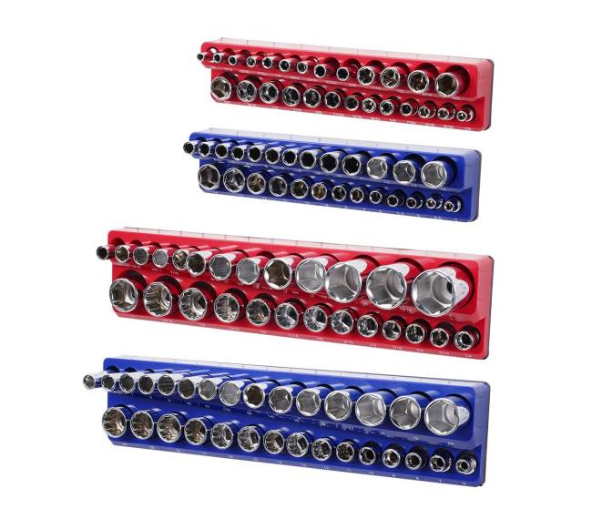 Magnetinis lizdų laikiklis 4 vnt. rinkinyje SAE ir metriniai9