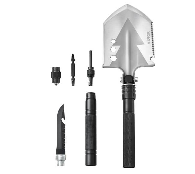 Išgyvenimo kastuvas 8 in 1 sulankstomas įrankis0