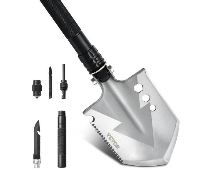 Išgyvenimo kastuvas 8 in 1 sulankstomas įrankis10