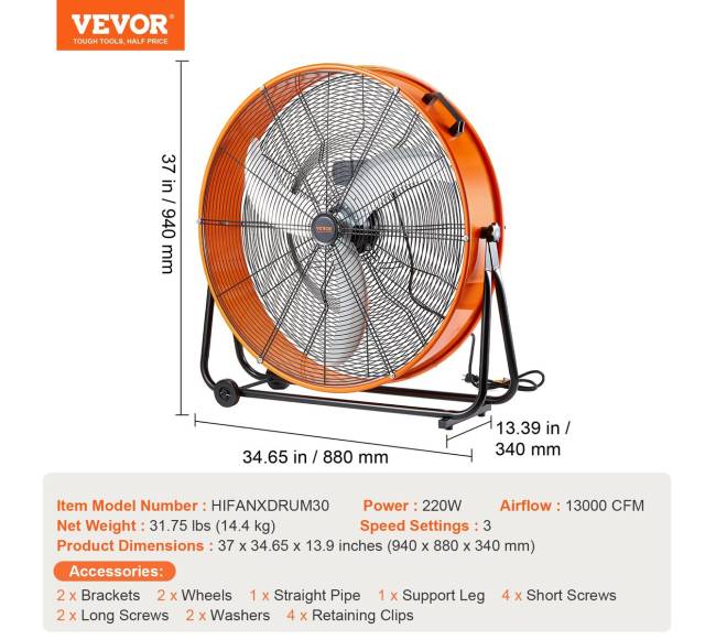 Pramoninis būgninis ventiliatorius 76 cm 3 greičiai6