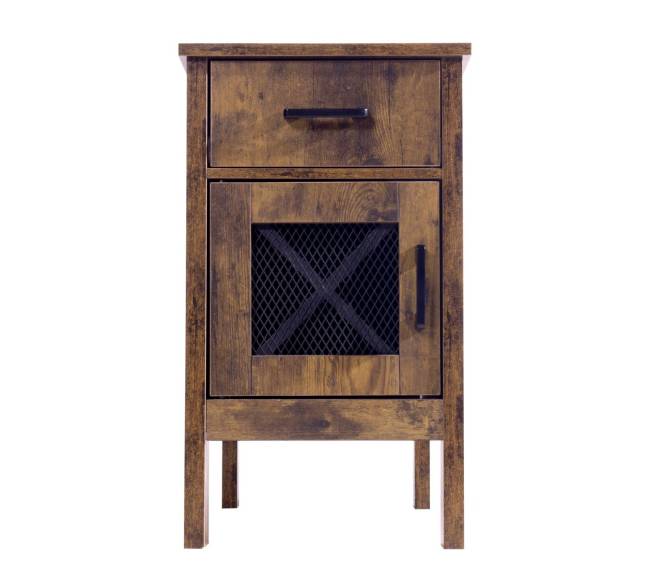 Kaimiško stiliaus staliukas su USB ir lizdais0