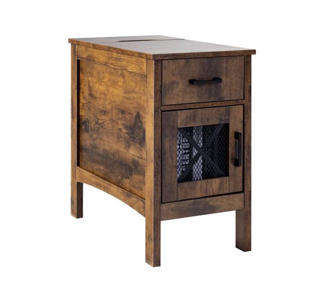 Kaimiško stiliaus staliukas su USB ir lizdais8