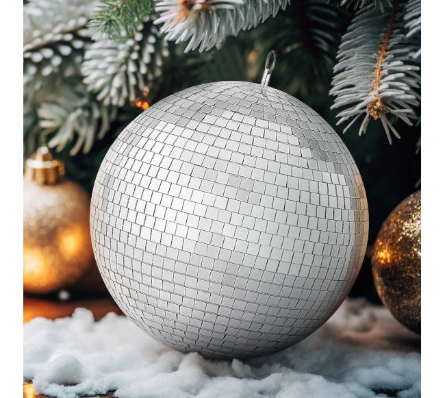 Veidrodinis 30 cm disko kamuolys su pakabuku0