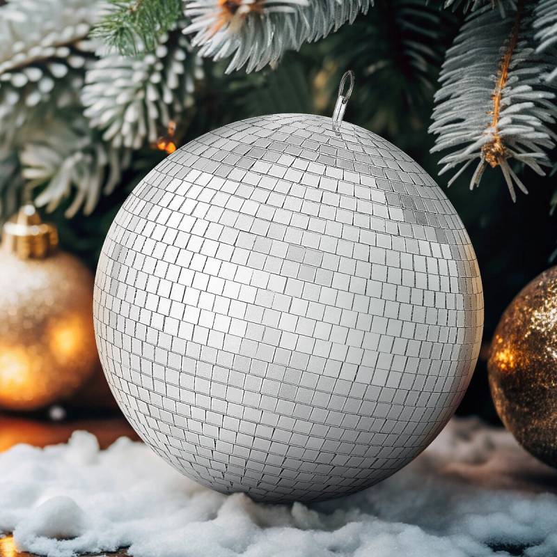 Veidrodinis 30 cm disko kamuolys su pakabuku0