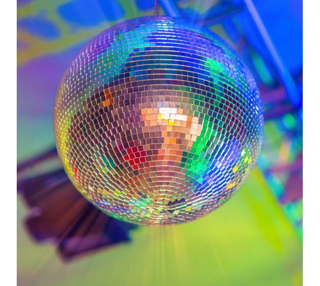 Veidrodinis 30 cm disko kamuolys su pakabuku7