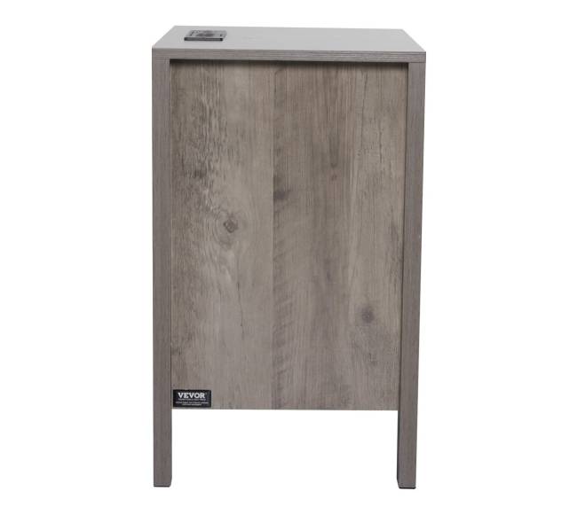 Pilkas kaimiško stiliaus staliukas su įkrovikliu10