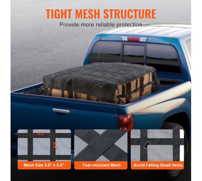 Krovinių tinklas 183 x 145 cm su reguliuojamais užsegimais3