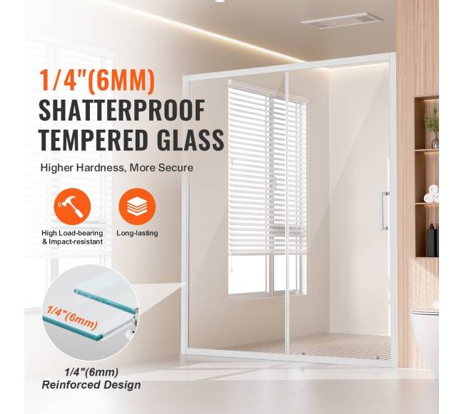 Pusapusė dušo durys SGCC grūdintas stiklas1