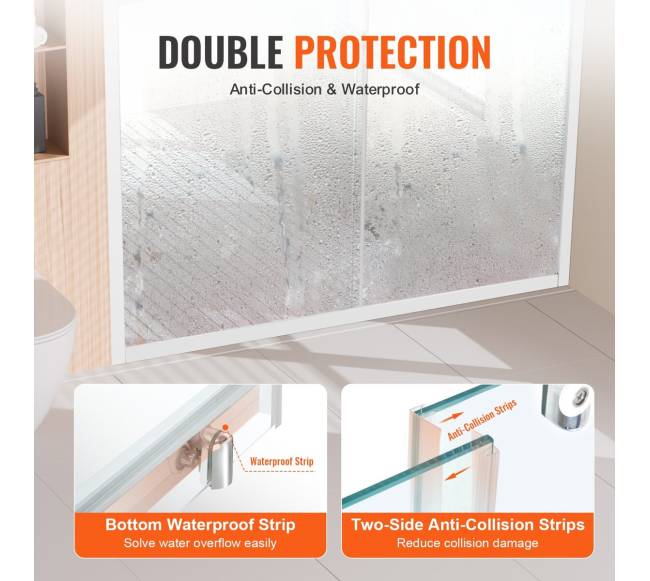 Pusapusė dušo durys SGCC grūdintas stiklas5