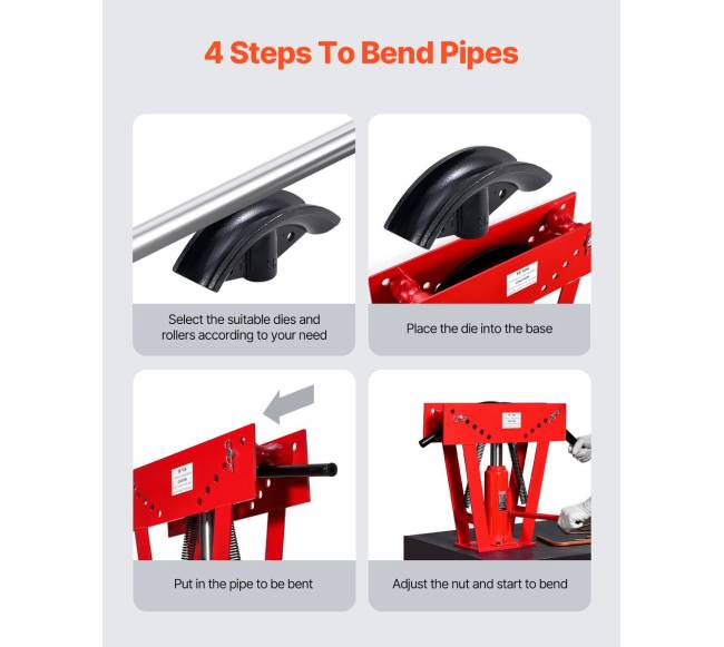 Hidraulinis vamzdžių lenkimo įrankis 16 t su 8 antgaliais5