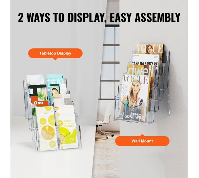 Akrilo brošiūrų laikiklis 4-jų lygiu4