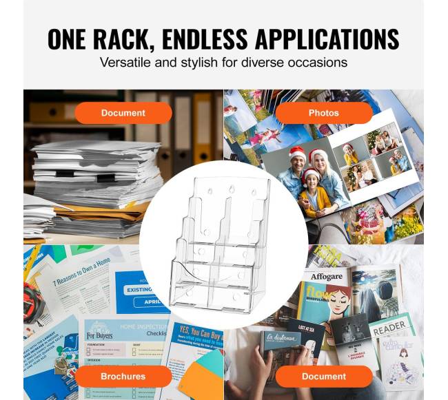 Akrilo brošiūrų laikiklis 4-jų lygiu5