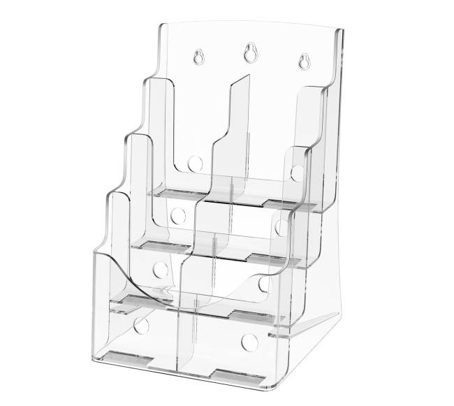 Akrilo brošiūrų laikiklis 4-jų lygiu9