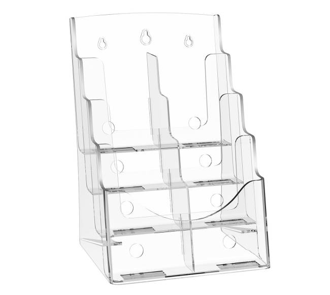 Akrilo brošiūrų laikiklis 4-jų lygiu10