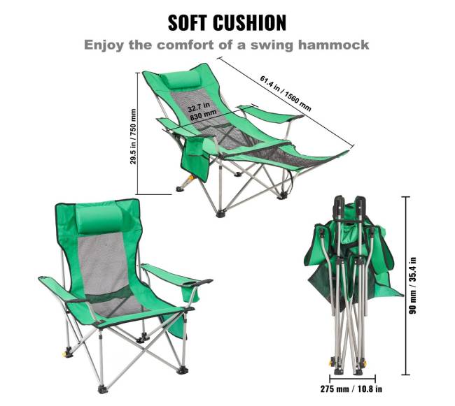 Reguliuojama stovyklavimo kėdė 150 kg4