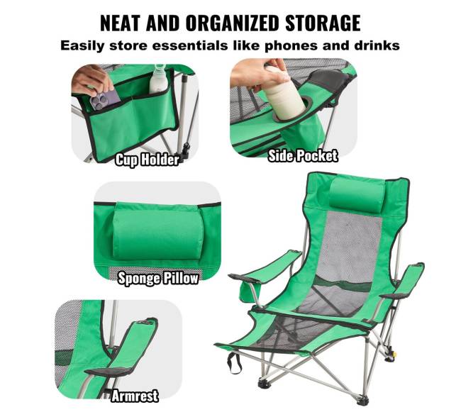 Reguliuojama stovyklavimo kėdė 150 kg5