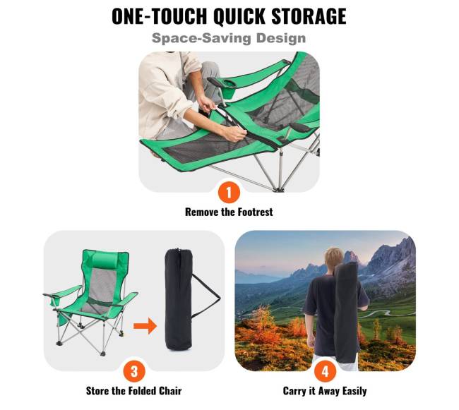 Reguliuojama stovyklavimo kėdė 150 kg6