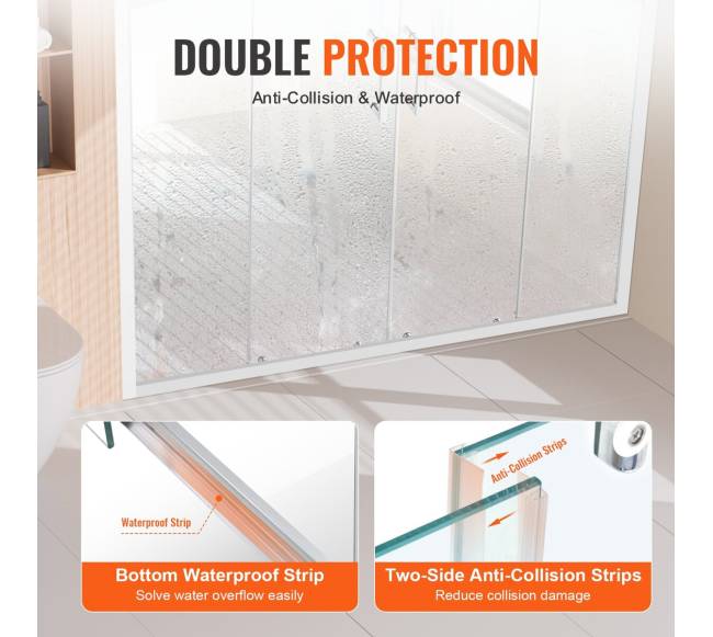 Pusapramatės dvigubos slankiojančios dušo durys5