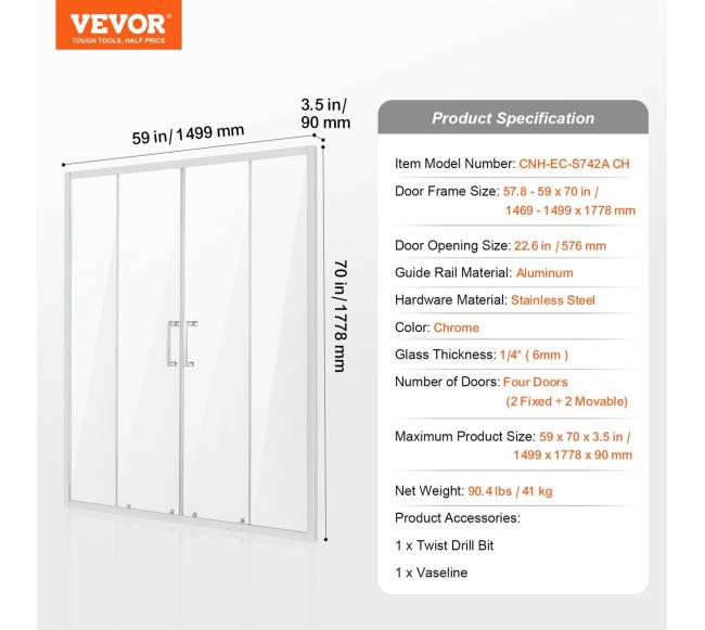 Pusapramatės dvigubos slankiojančios dušo durys6