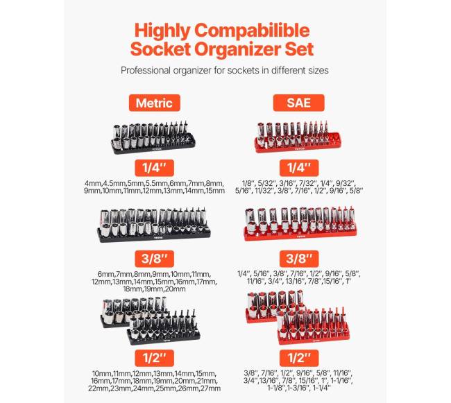 8 dalių lizdų organizatorius, juodas ir raudonas1