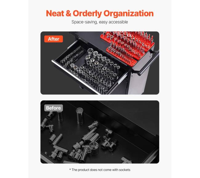 8 dalių lizdų organizatorius, juodas ir raudonas3