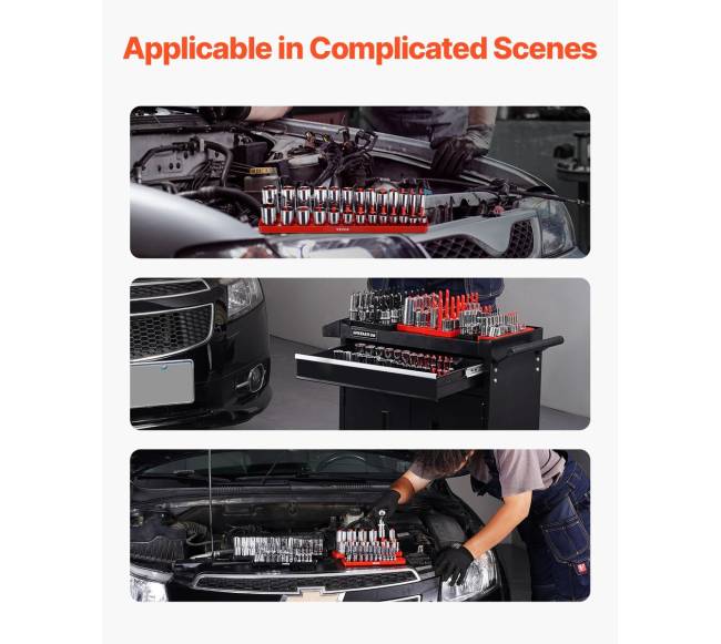 8 dalių lizdų organizatorius, juodas ir raudonas5