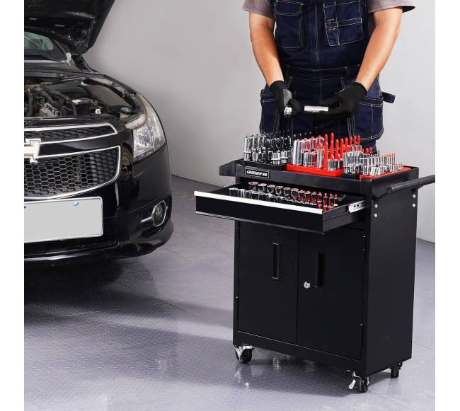 8 dalių lizdų organizatorius, juodas ir raudonas7