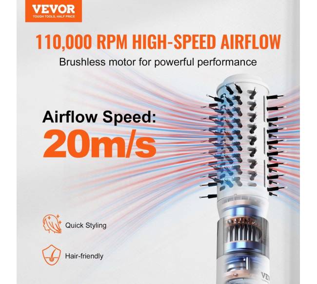 Plaukų džiovinimo šepetys su 2 šepetėliais1