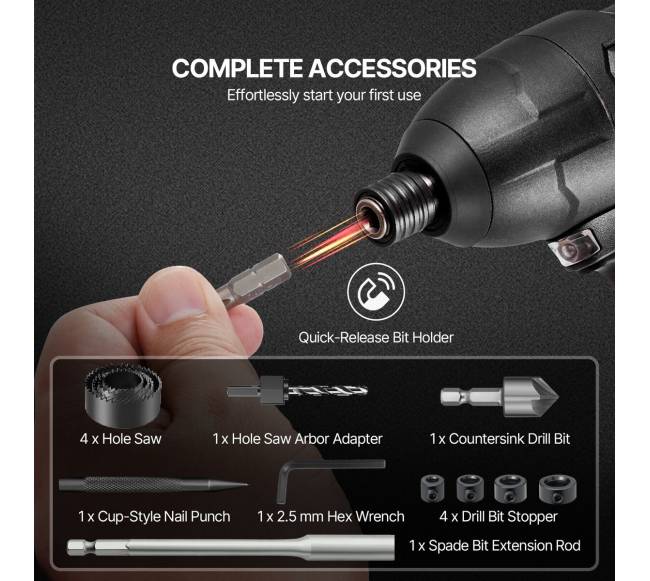 Grąžtų ir atsuktuvų rinkinys su dėklu5