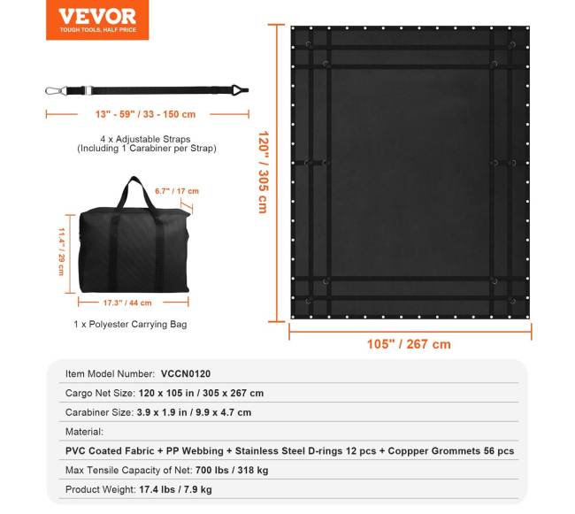 Krovininis tinklelis su reguliuojamomis sagtimis6