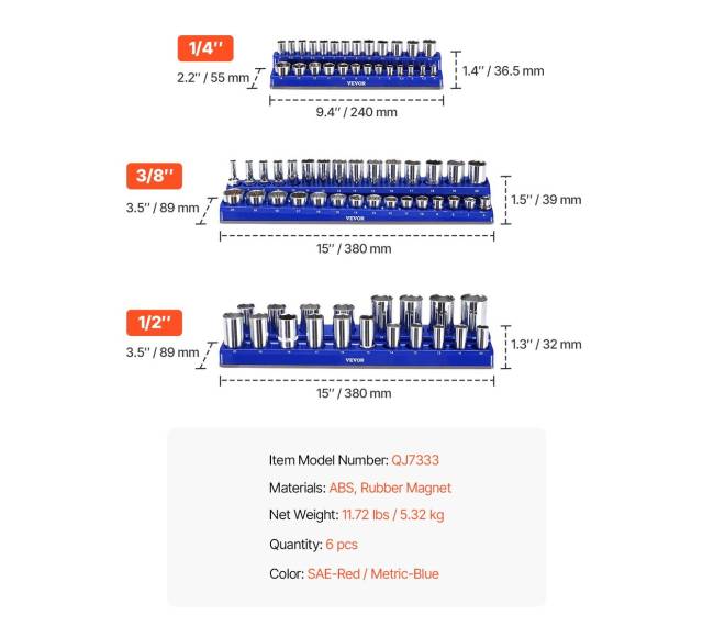 Magnetinių lizdų organizatorius, 6 vnt.6