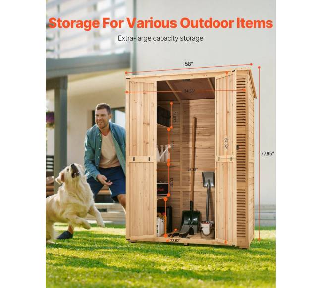 Lauko medinė sandėliavimo dėžė sodo įrankiams2