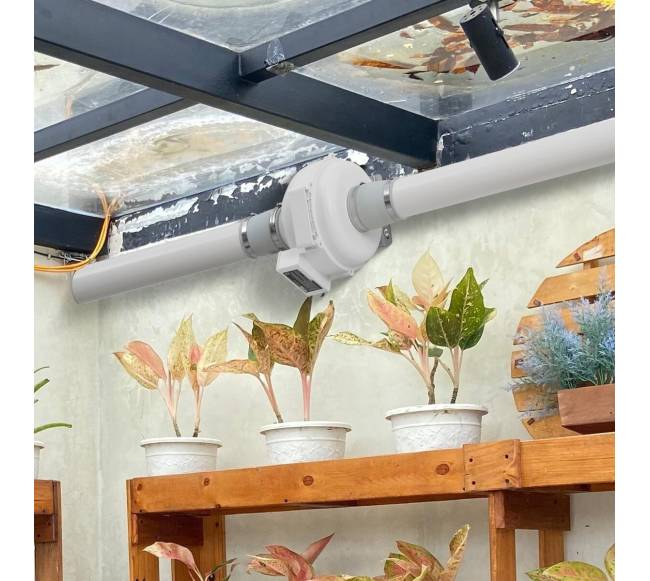 Radono mažinimo ventiliatorius su dėže, tylus 260 m³h7