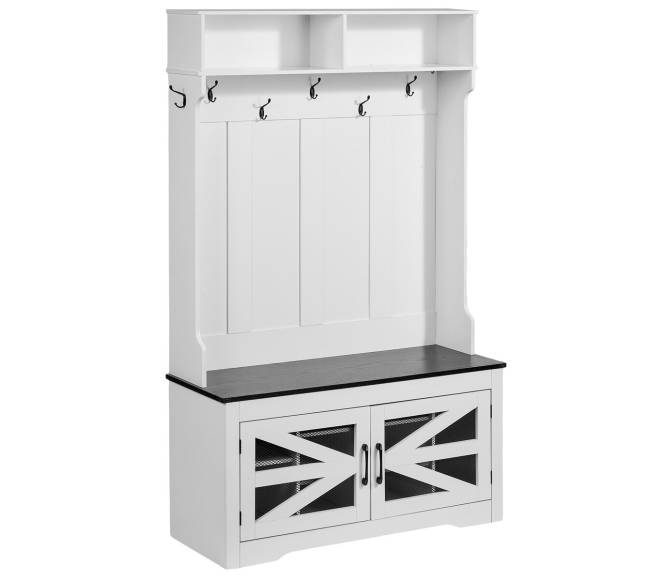 Medinė prieškambario kabyklė su suoliuku9