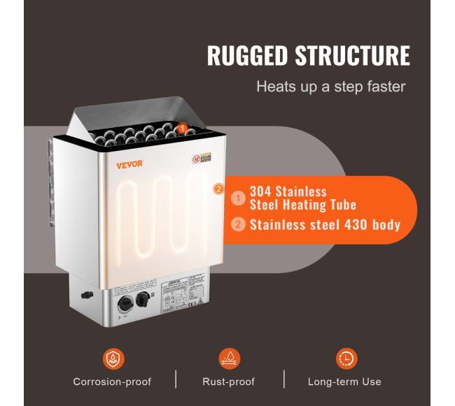 8 kW elektrinė sauna su įmontuotu valdymu2