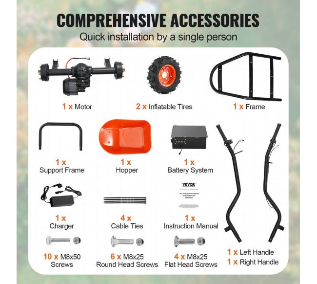 Elektrinė vienaratis karutis 260 kg apkrova5