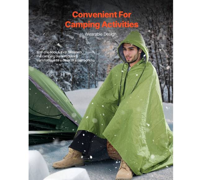 Dėvima žygio antklodė 2 m x 1,5 m2