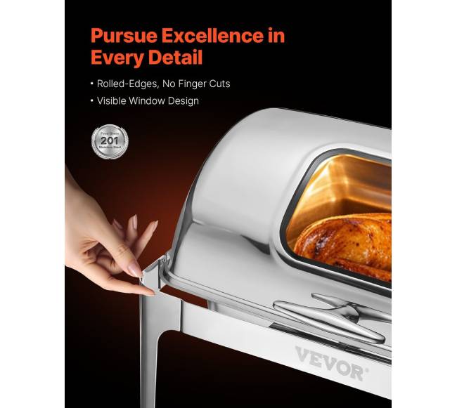 Stačiakampis chafing indas 9 l su pusės talpos indeliais2