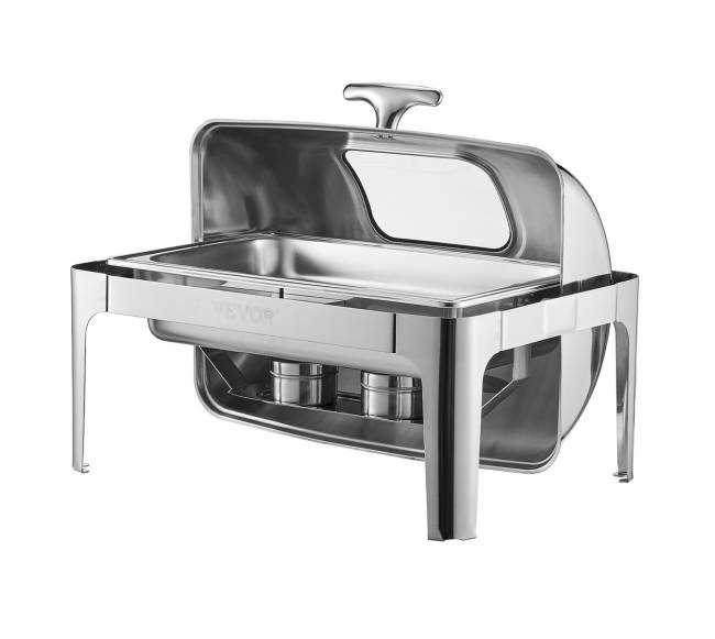 Stačiakampis chafing indas 9 l su pusės talpos indeliais9