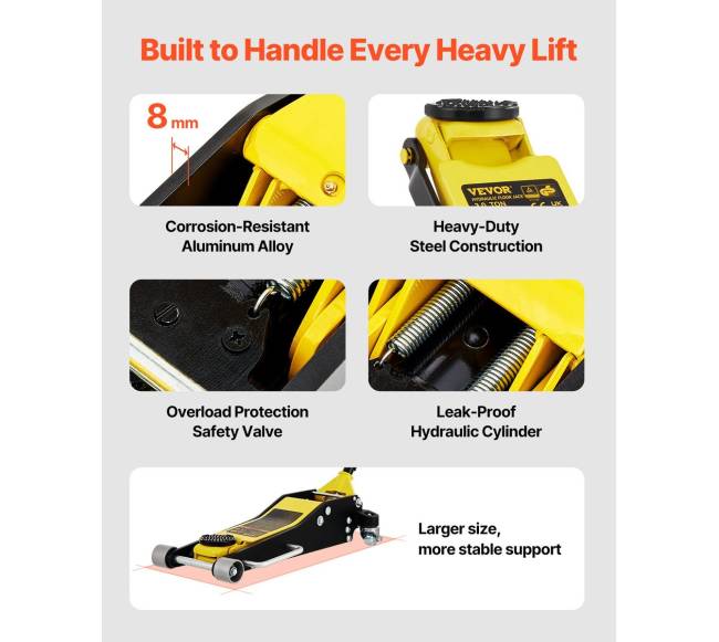 3 tonų žemas aliuminio ir plieno automobilių domkratas4