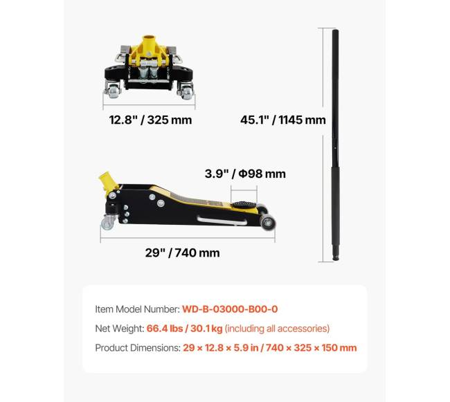 3 tonų žemas aliuminio ir plieno automobilių domkratas6