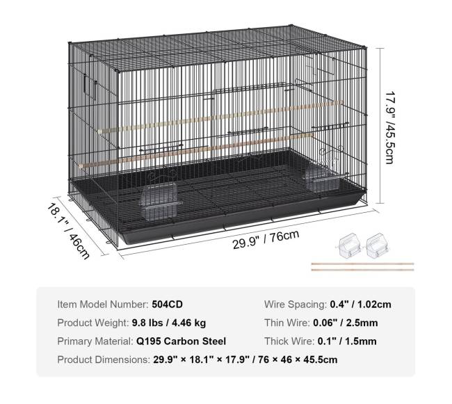 30 cm paukščių narvas su stoveliu6