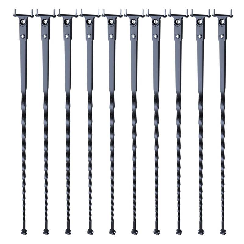 Metaliniai laiptų balustrai su suktu dekoru0