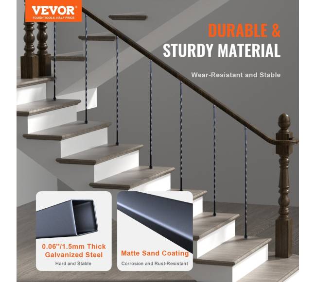 Metaliniai laiptų balustrai su suktu dekoru1