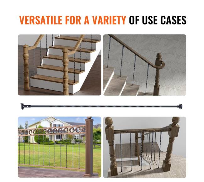 Metaliniai laiptų balustrai su suktu dekoru5