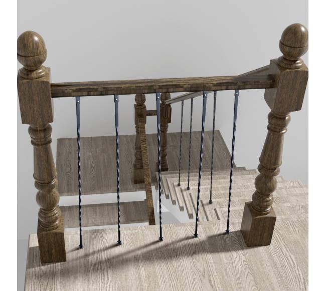 Metaliniai laiptų balustrai su suktu dekoru7